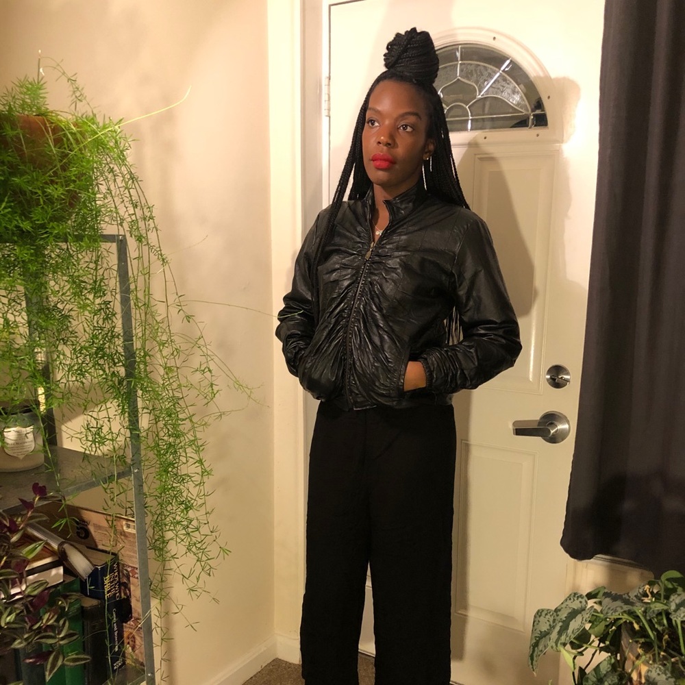 Marcia Genuine Leather Bomber Jacket
